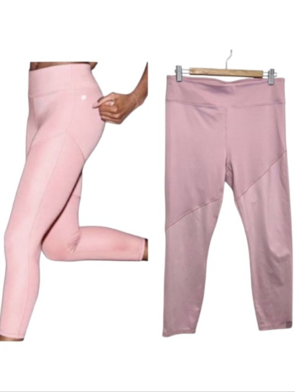 Fabletics Salar Statement Ultra Cool Rosebloom Shine Leggings - Size L